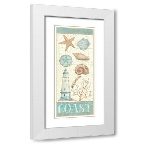 Pastel Coast Panel I White Modern Wood Framed Art Print with Double Matting by Brissonnet, Daphne
