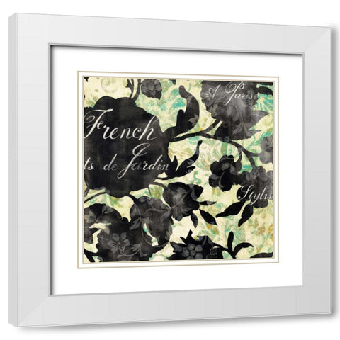 Paris Bloom I White Modern Wood Framed Art Print with Double Matting by Nai, Danhui