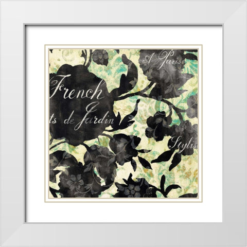 Paris Bloom I White Modern Wood Framed Art Print with Double Matting by Nai, Danhui
