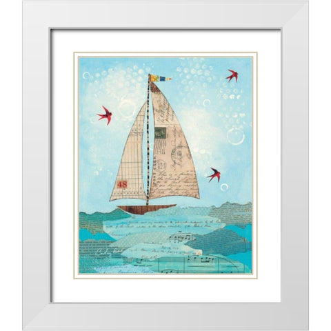 Coastal Notes I White Modern Wood Framed Art Print with Double Matting by Prahl, Courtney