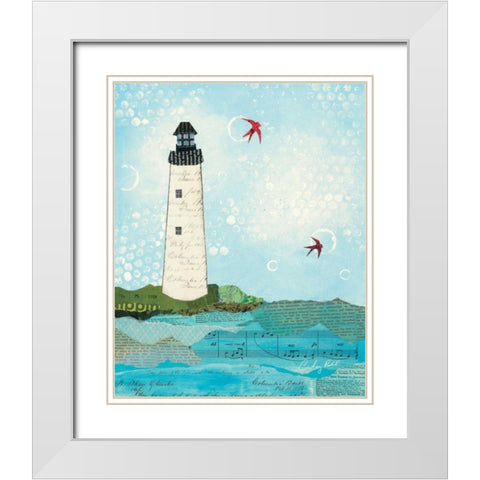 Coastal Notes II White Modern Wood Framed Art Print with Double Matting by Prahl, Courtney