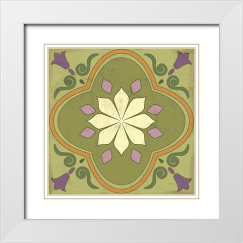 Fresh Herbs Tile II White Modern Wood Framed Art Print with Double Matting by Charron, Veronique