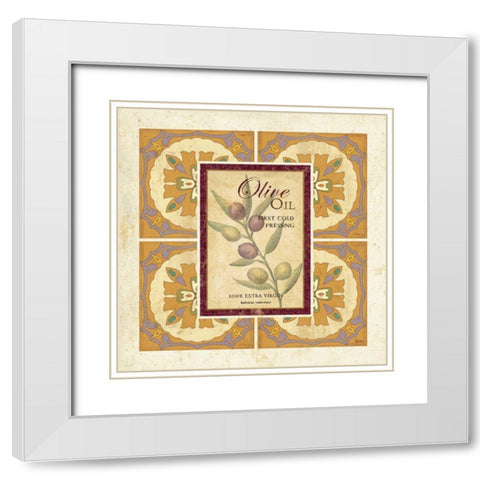 Oliva III White Modern Wood Framed Art Print with Double Matting by Charron, Veronique