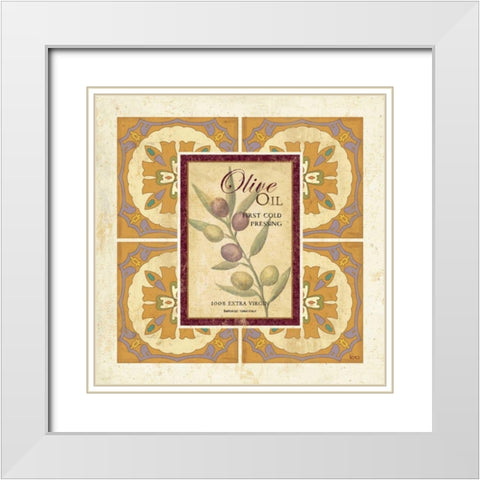 Oliva III White Modern Wood Framed Art Print with Double Matting by Charron, Veronique