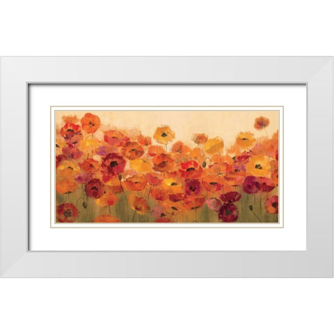 Summer Poppies White Modern Wood Framed Art Print with Double Matting by Vassileva, Silvia