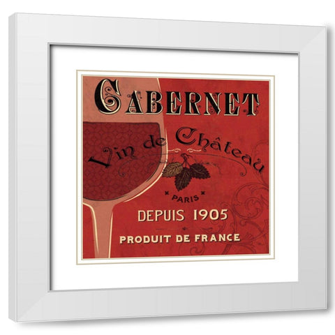 Red Label I White Modern Wood Framed Art Print with Double Matting by Pela Studio
