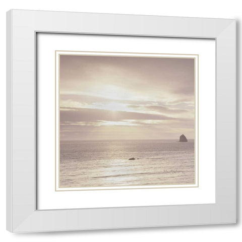 Shoreline Triptych Left White Modern Wood Framed Art Print with Double Matting by Audit, Lisa