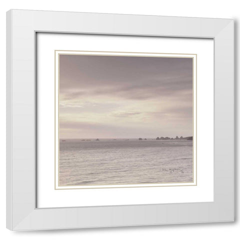 Shoreline Triptych Center White Modern Wood Framed Art Print with Double Matting by Audit, Lisa