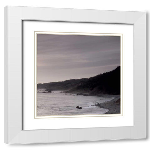 Shoreline Triptych Right White Modern Wood Framed Art Print with Double Matting by Audit, Lisa