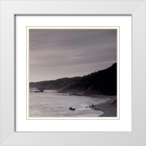 Shoreline Triptych Right White Modern Wood Framed Art Print with Double Matting by Audit, Lisa