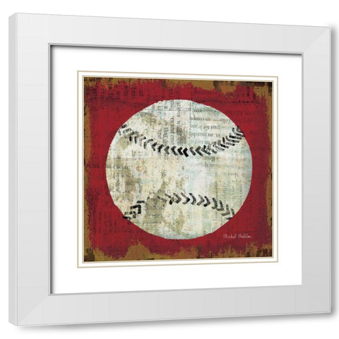 Ball I White Modern Wood Framed Art Print with Double Matting by Mullan, Michael