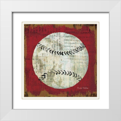 Ball I White Modern Wood Framed Art Print with Double Matting by Mullan, Michael