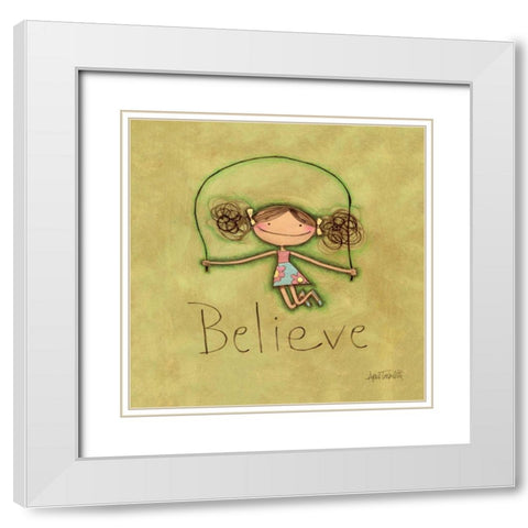 Believe White Modern Wood Framed Art Print with Double Matting by Tavoletti, Anne