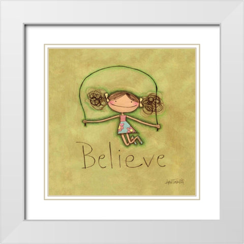 Believe White Modern Wood Framed Art Print with Double Matting by Tavoletti, Anne