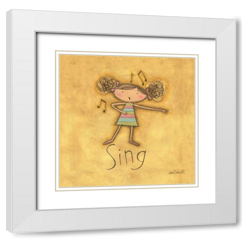 Sing White Modern Wood Framed Art Print with Double Matting by Tavoletti, Anne