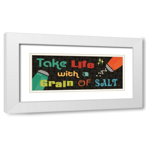 Kitchen It V White Modern Wood Framed Art Print with Double Matting by Pela Studio