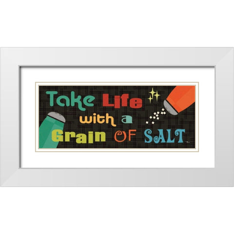 Kitchen It V White Modern Wood Framed Art Print with Double Matting by Pela Studio