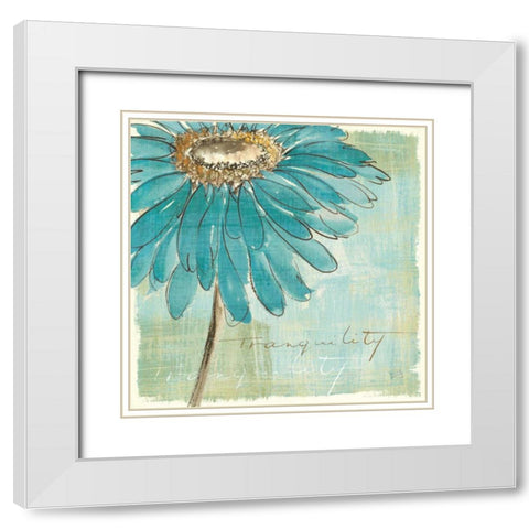 Spa Daisies III White Modern Wood Framed Art Print with Double Matting by Paschke, Chris