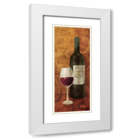 Vin Rouge Panel I White Modern Wood Framed Art Print with Double Matting by Hristova, Albena