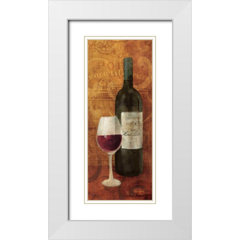 Vin Rouge Panel I White Modern Wood Framed Art Print with Double Matting by Hristova, Albena