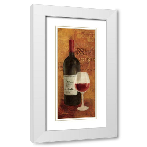 Vin Rouge Panel II White Modern Wood Framed Art Print with Double Matting by Hristova, Albena