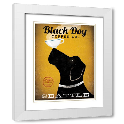 Black Dog Coffee Co Seattle White Modern Wood Framed Art Print with Double Matting by Fowler, Ryan