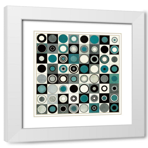 Carnaby Street Blue White Modern Wood Framed Art Print with Double Matting by Wild Apple Portfolio