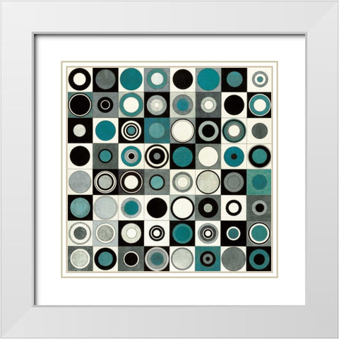 Carnaby Street Blue White Modern Wood Framed Art Print with Double Matting by Wild Apple Portfolio