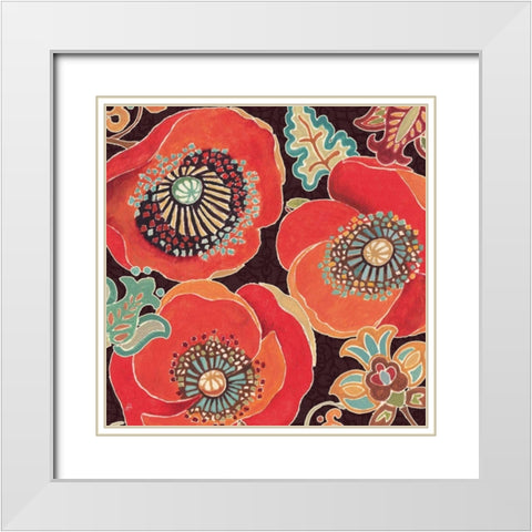 Moroccan Red V White Modern Wood Framed Art Print with Double Matting by Brissonnet, Daphne