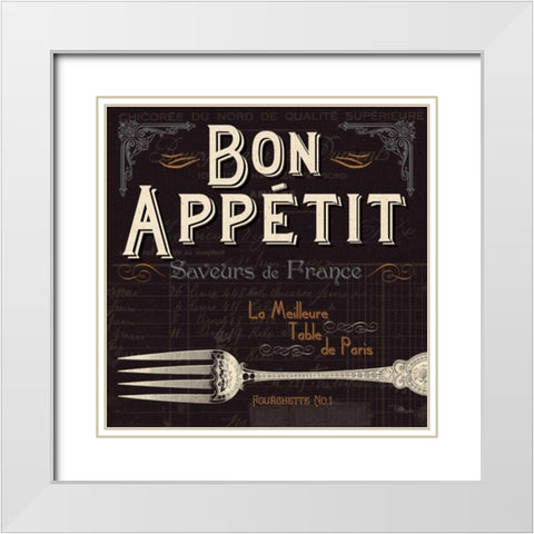Flavors of France III White Modern Wood Framed Art Print with Double Matting by Pela Studio