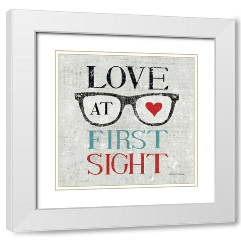 Vintage Desktop - Glasses White Modern Wood Framed Art Print with Double Matting by Mullan, Michael