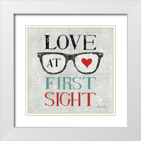 Vintage Desktop - Glasses White Modern Wood Framed Art Print with Double Matting by Mullan, Michael