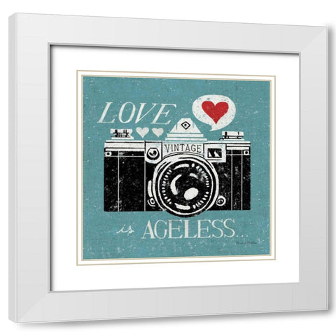 Vintage Desktop - Camera White Modern Wood Framed Art Print with Double Matting by Mullan, Michael