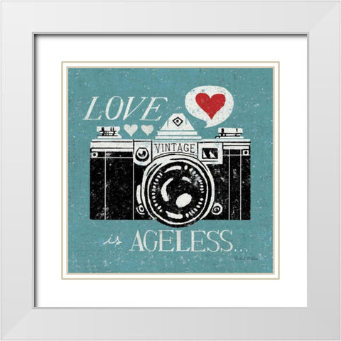 Vintage Desktop - Camera White Modern Wood Framed Art Print with Double Matting by Mullan, Michael
