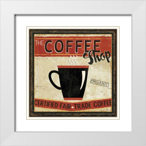 Coffee Roasters II White Modern Wood Framed Art Print with Double Matting by Pela Studio