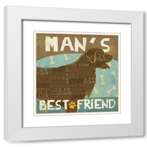 Best Friends I White Modern Wood Framed Art Print with Double Matting by Pela Studio