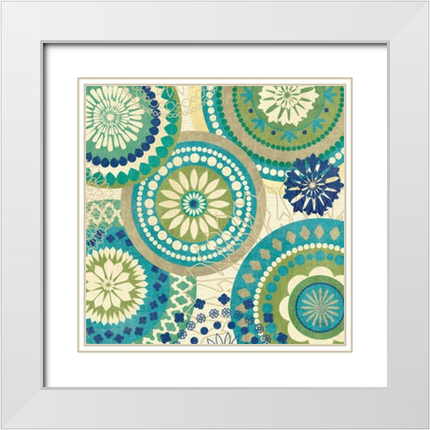 Floral Mix I White Modern Wood Framed Art Print with Double Matting by Charron, Veronique