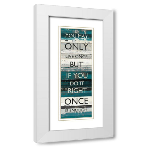 Blue Zephyr Quote I White Modern Wood Framed Art Print with Double Matting by Schick, Mike