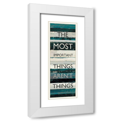 Blue Zephyr Quote II White Modern Wood Framed Art Print with Double Matting by Schick, Mike