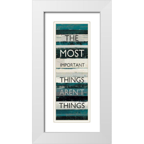 Blue Zephyr Quote II White Modern Wood Framed Art Print with Double Matting by Schick, Mike