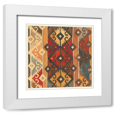 Southwest Pattern II White Modern Wood Framed Art Print with Double Matting by Hristova, Albena