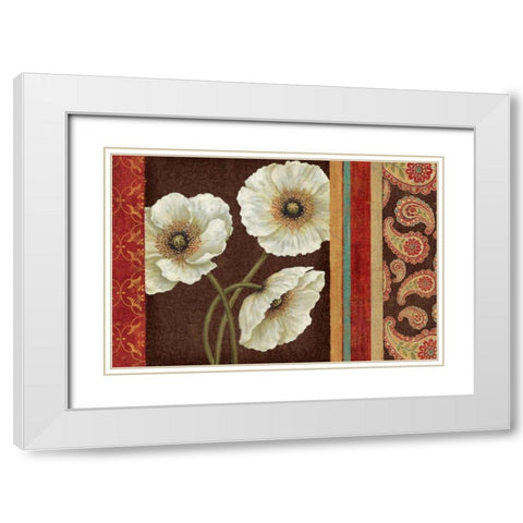Moroccan Red Applique White Modern Wood Framed Art Print with Double Matting by Brissonnet, Daphne