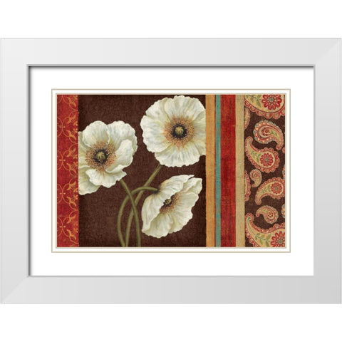 Moroccan Red Applique White Modern Wood Framed Art Print with Double Matting by Brissonnet, Daphne