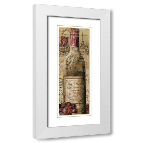 European Wines II White Modern Wood Framed Art Print with Double Matting by Charron, Veronique