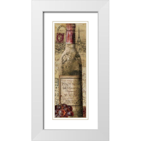 European Wines II White Modern Wood Framed Art Print with Double Matting by Charron, Veronique