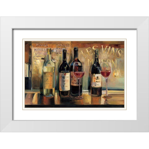Les Vins Maison White Modern Wood Framed Art Print with Double Matting by Hageman, Marilyn