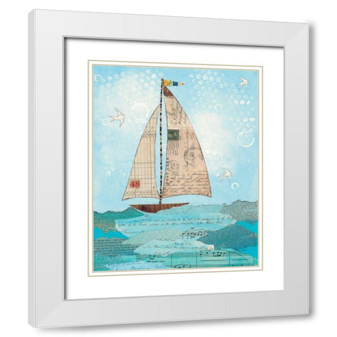Coastal Notes I White Modern Wood Framed Art Print with Double Matting by Prahl, Courtney