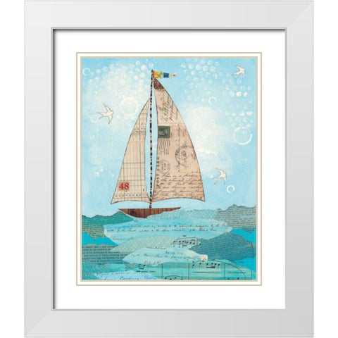 Coastal Notes I White Modern Wood Framed Art Print with Double Matting by Prahl, Courtney