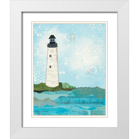 Coastal Notes II White Modern Wood Framed Art Print with Double Matting by Prahl, Courtney