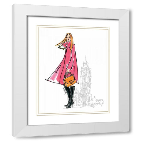 Colorful Fashion I - London White Modern Wood Framed Art Print with Double Matting by Tavoletti, Anne